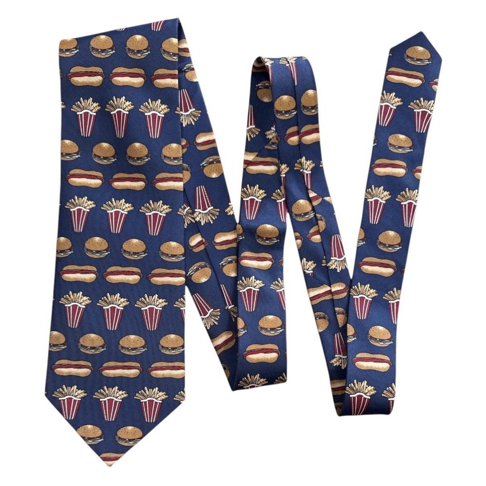 Christian Pelini Novelty Fast‑Food Silk Necktie - Picture 2 of 4